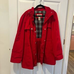 Fog by London Fog classic red rain jacket- size XL